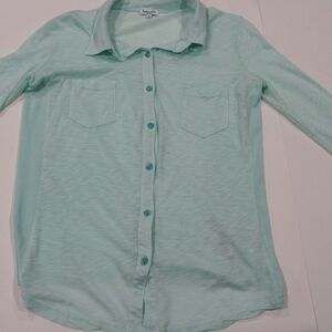 Splendid‎ Button-Down Green Shirt -Size S